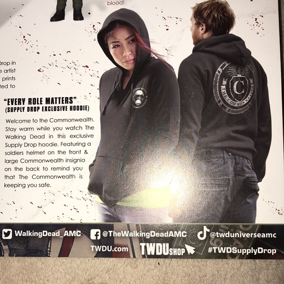 AMC The Walking Dead official Supply Drop hooded sweatshirt New Commonwealth - Picture 7 of 7